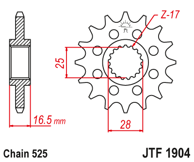 JT SPROCKETS gear wheel JTF1904.17 (J214717JT)